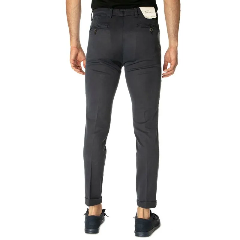 Pantalone blu navy Tencel in cotone 