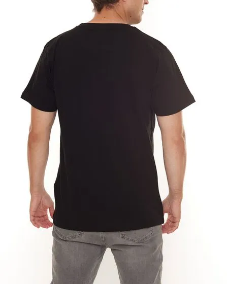 PASH Checkerboard Tee Camicia a maniche corte da uomo con ampia stampa frontale in cotone PATR006 Nera o Bianca
