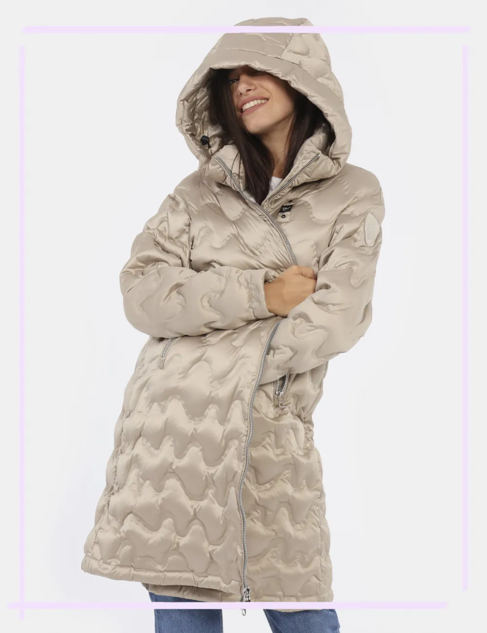 Piumino Blauer Beige