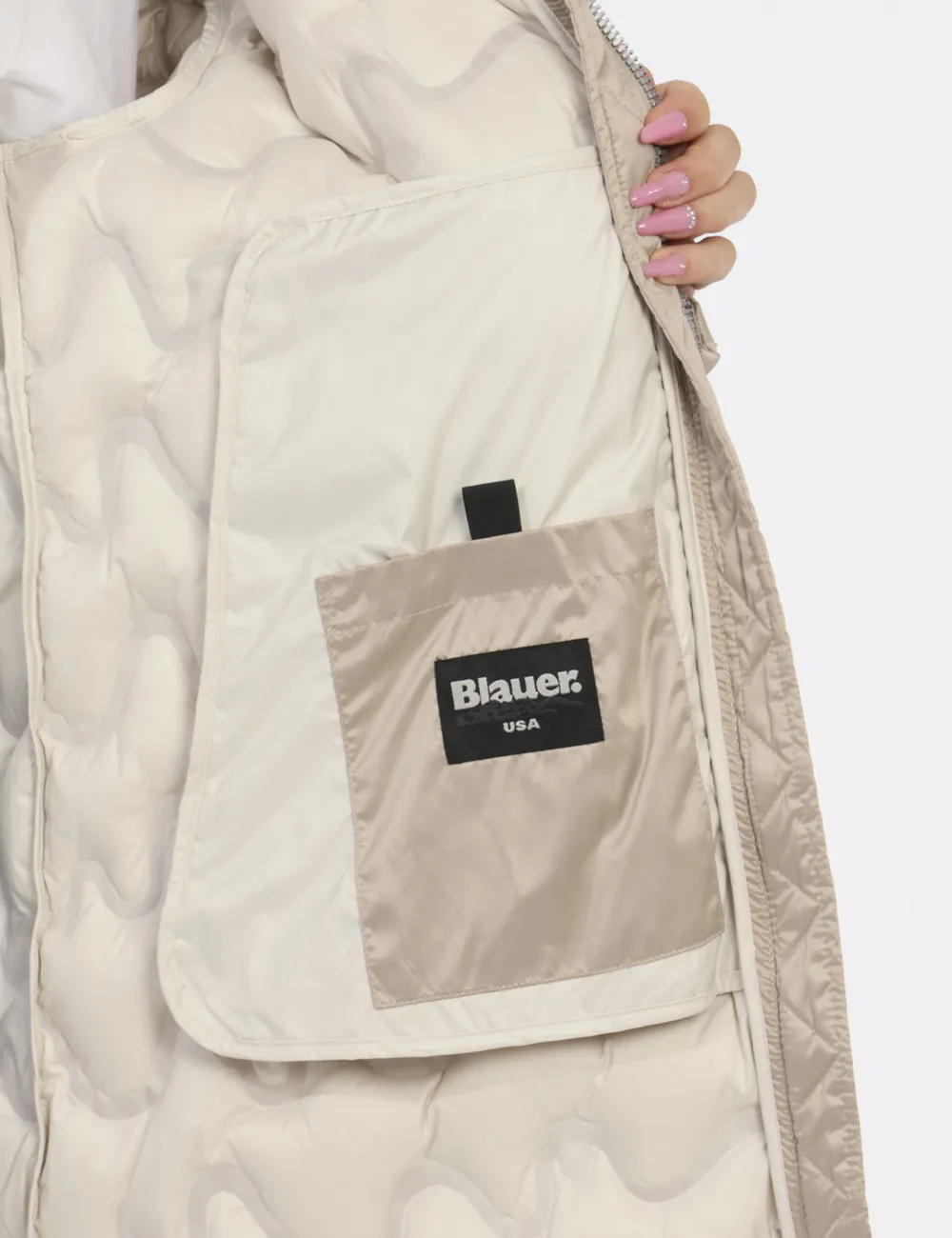 Piumino Blauer Beige