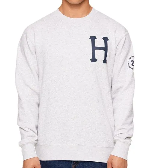 Pullover in cotone con cappuccio e cappuccio da uomo HUF Forever Crew con stampa logo PF00459 Grigio