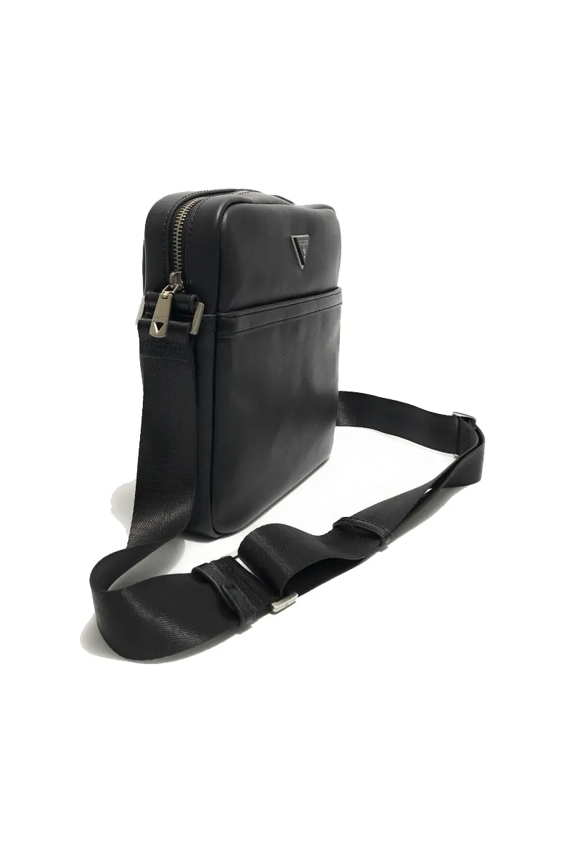 Scala Top Zip Crossbody Flat - Black