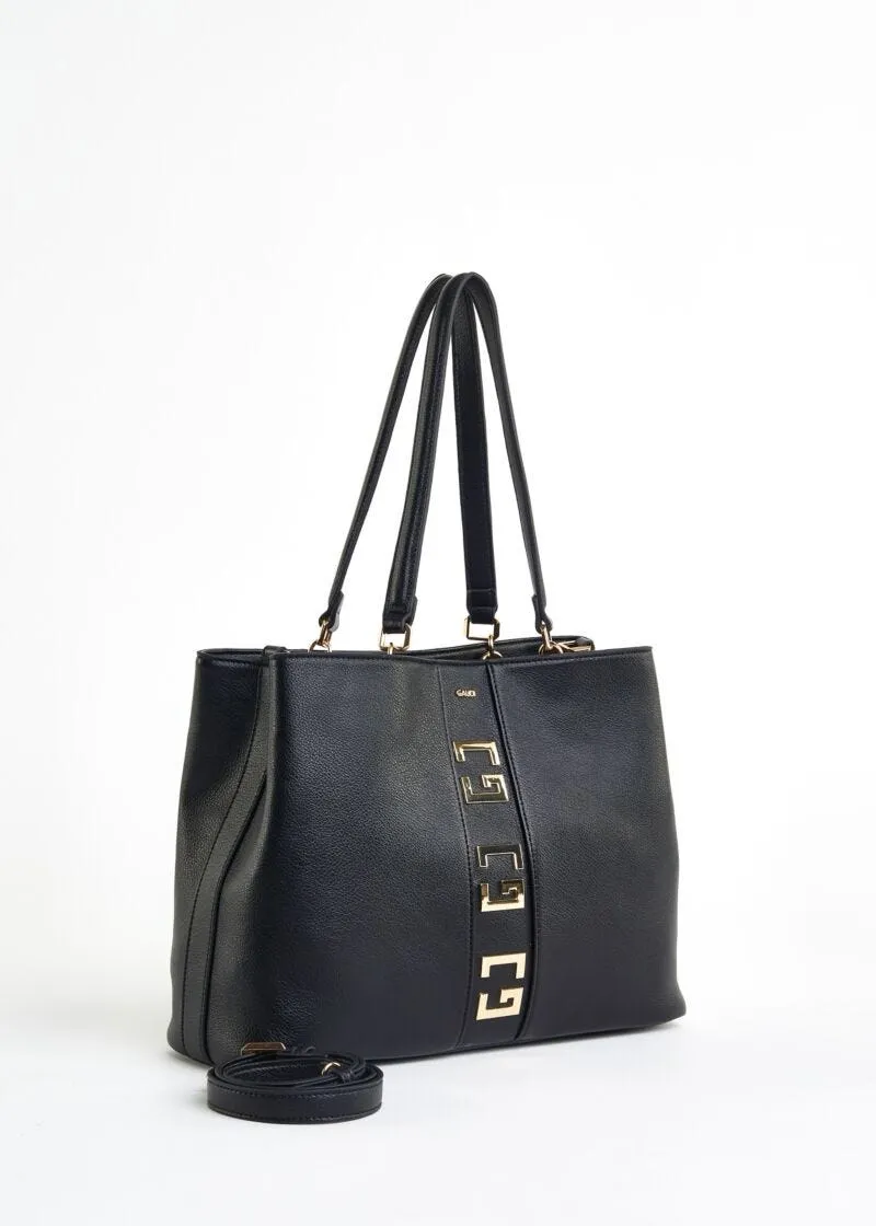 Shopping bag in similpelle con logo