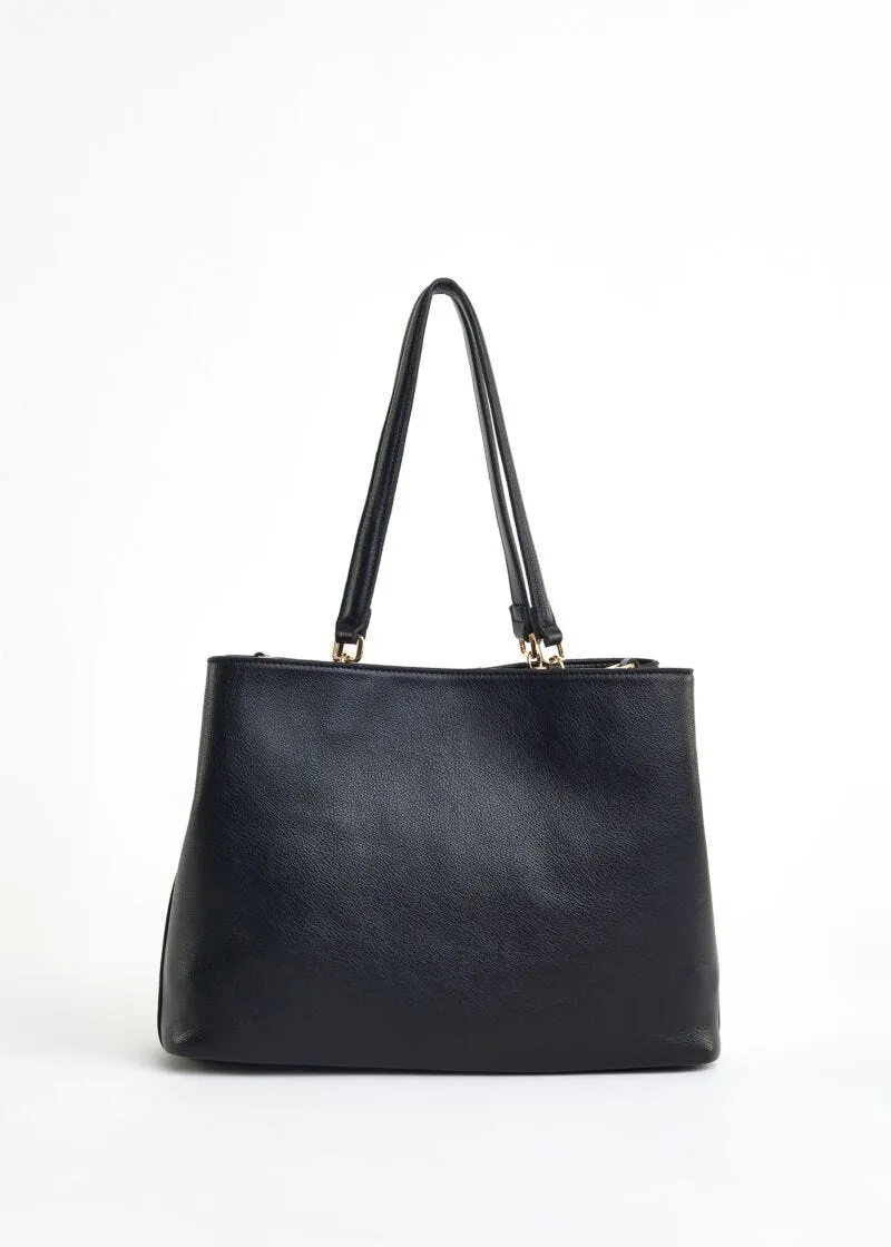 Shopping bag in similpelle con logo