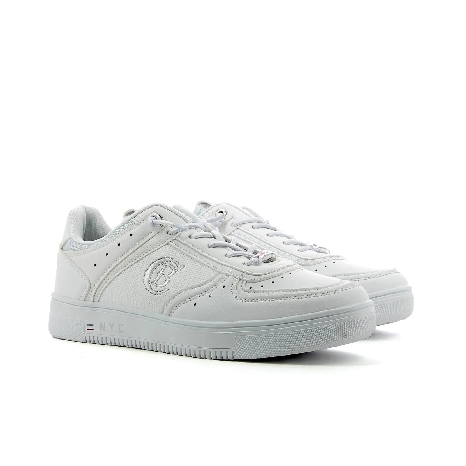 Sneakers basse bianche con lacci