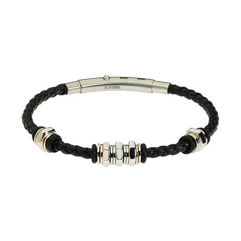 SOGNAMI UOMO Bracciale in acc. e pelle intr.
