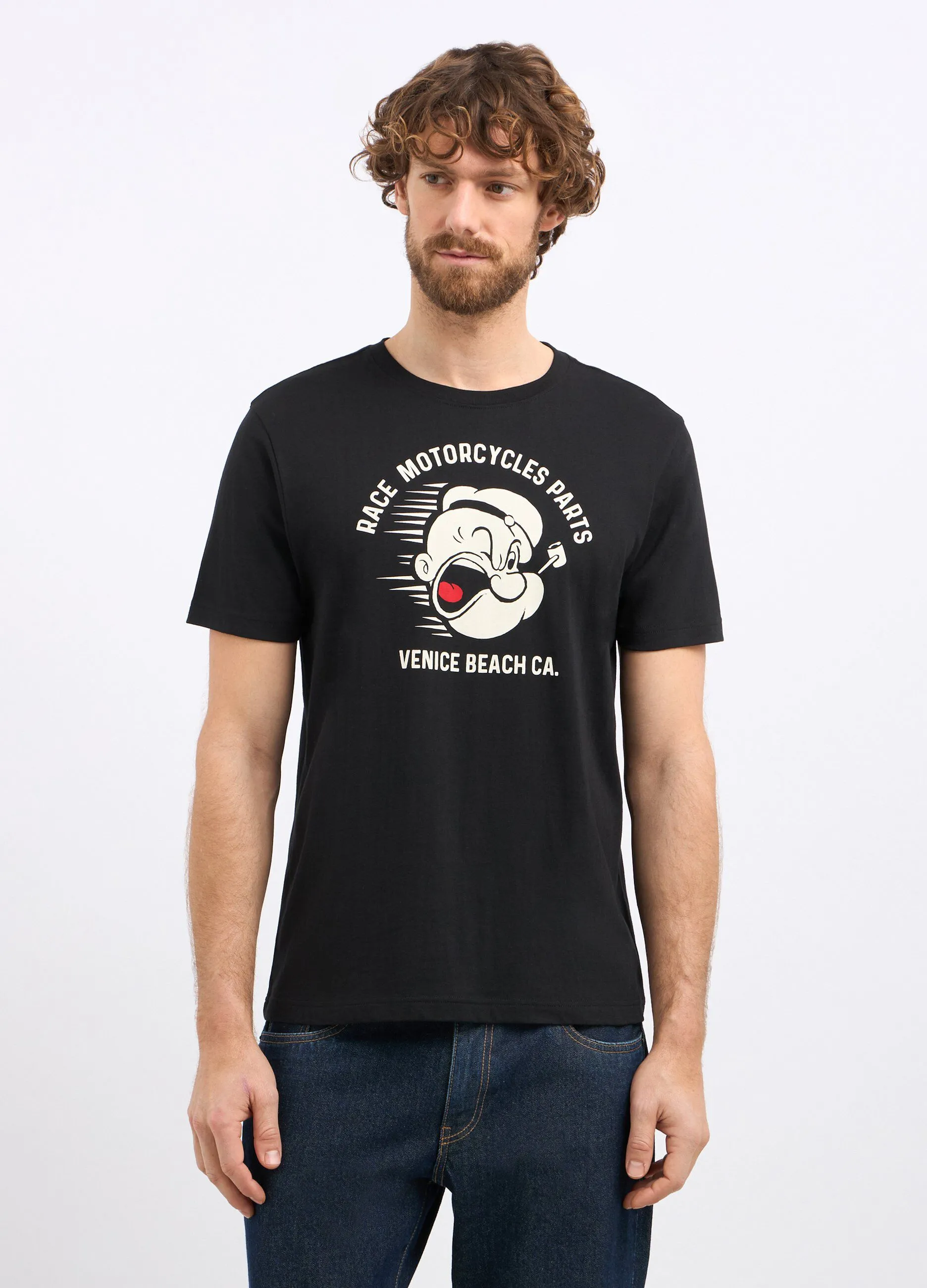 T-shirt girocollo Popeye in puro cotone uomo