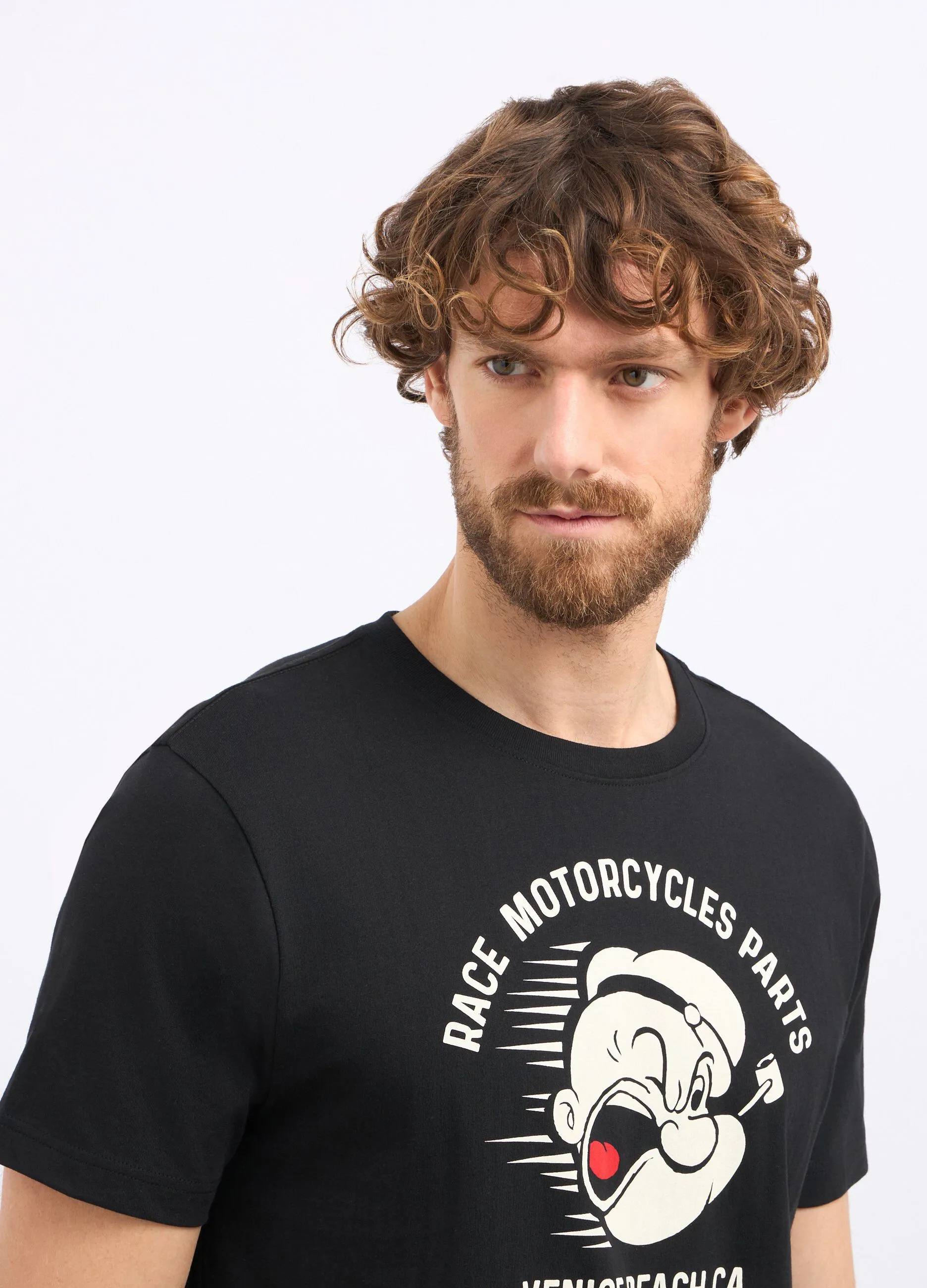 T-shirt girocollo Popeye in puro cotone uomo