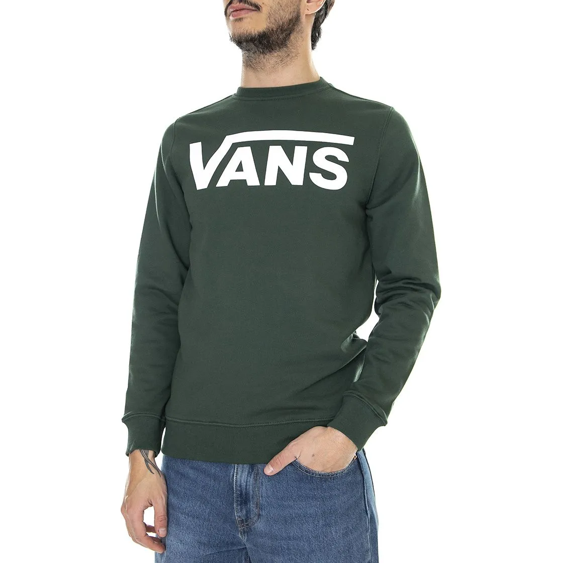 Vans Vans Classic II - Felpa Girocollo Uomo Verde / Sycamore    