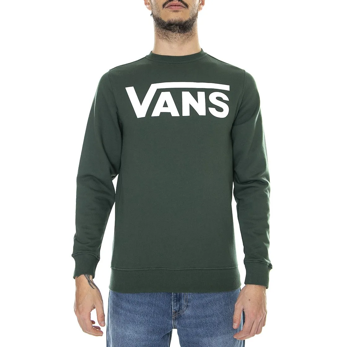 Vans Vans Classic II - Felpa Girocollo Uomo Verde / Sycamore    