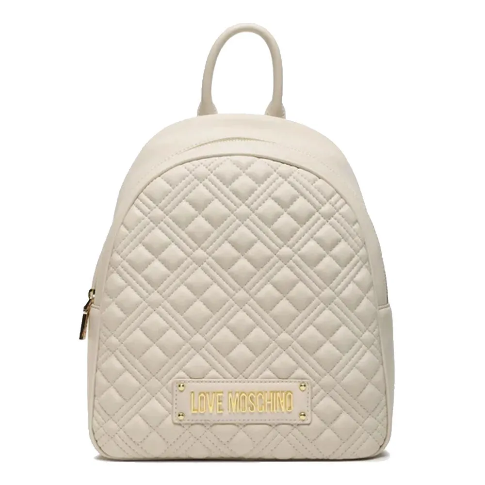 Zaino Donna Trapuntato LOVE MOSCHINO linea Love Lettering color Avorio