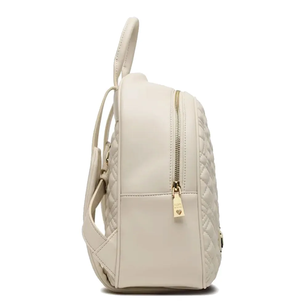 Zaino Donna Trapuntato LOVE MOSCHINO linea Love Lettering color Avorio