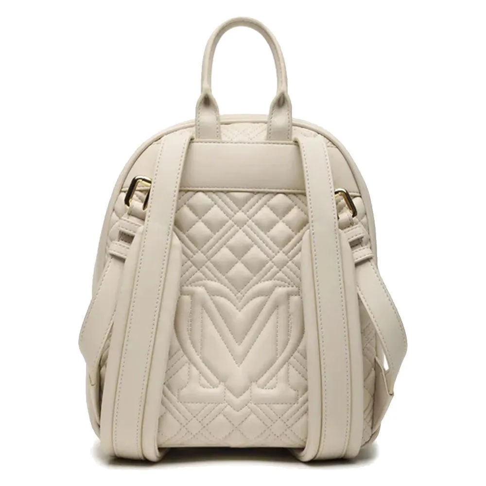 Zaino Donna Trapuntato LOVE MOSCHINO linea Love Lettering color Avorio